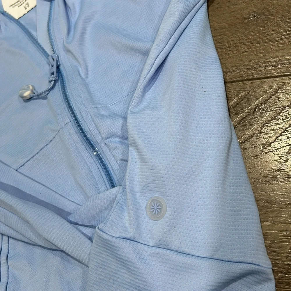 Athleta Hooded Zip Front Jacket Blue Size (12)